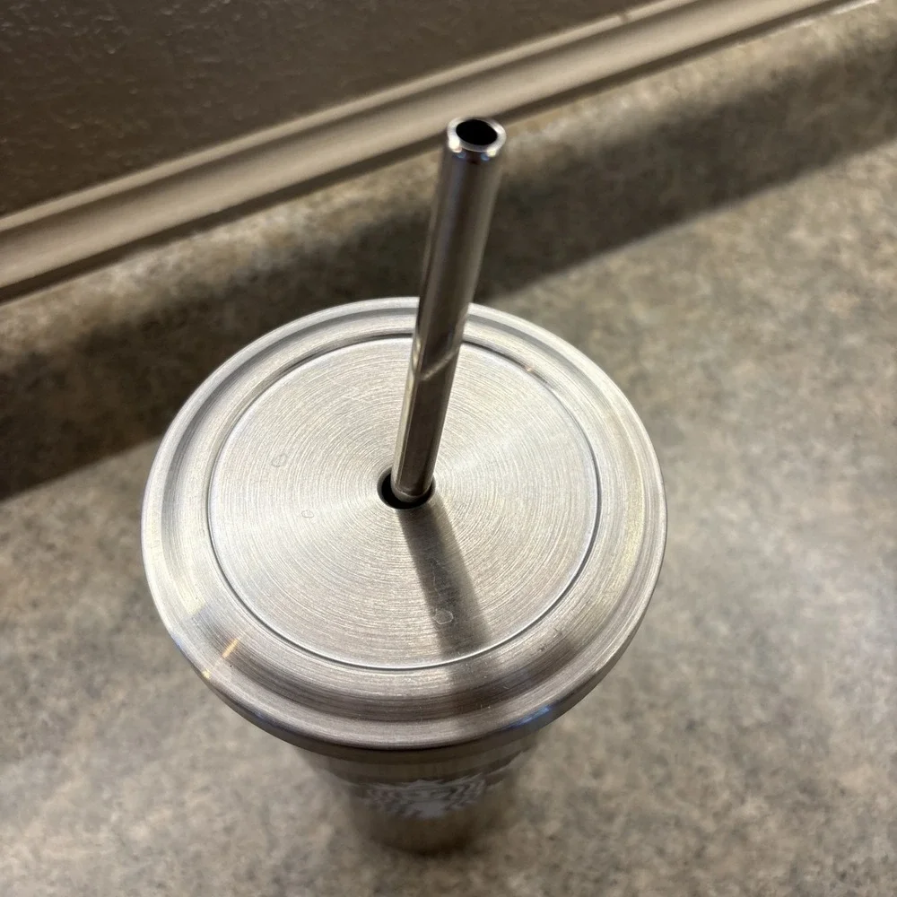 Starbucks Stainless Steel Tumbler 16 Oz Coffee Tea Water + Straw